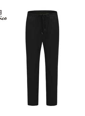 【商场同款】Lavico/朗维高男士黑色系带松紧休闲长裤简约卫裤