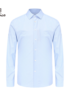 【商场同款】Lavico/朗维高男士长衬蓝色格纹新商务长袖衬衫男