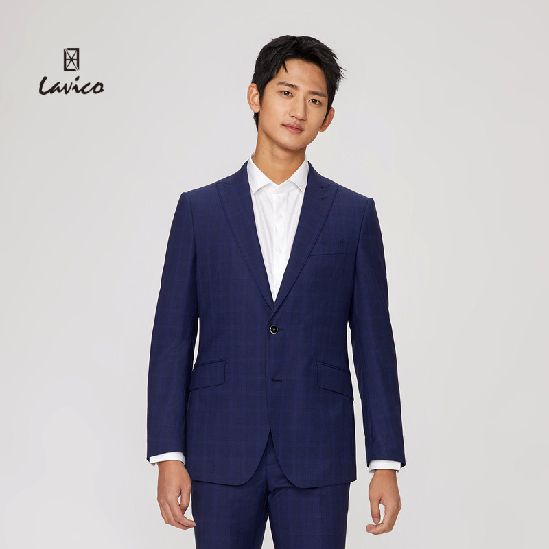 Lavico/朗维高男装格纹修身款正装西服含羊毛桑蚕丝舒适,男装,商务正装西服,淘宝优惠券,粉丝福利购,淘宝优惠卷