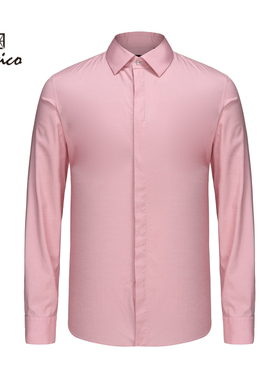 【婚庆款】Lavico/朗维高男士长衬粉色时尚轻商务长袖衬衫男