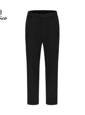 【商场同款】Lavico/朗维高黑色针织商务版侧腰松紧休闲裤