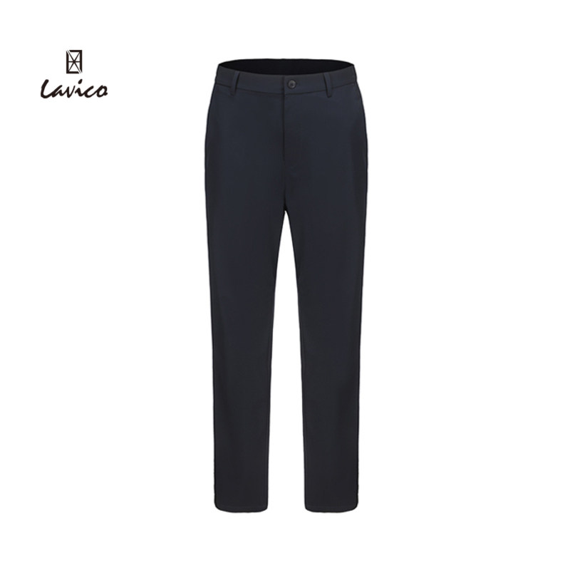 【商场同款】Lavico/朗维高男士藏青色桑蚕丝混纺休闲裤
