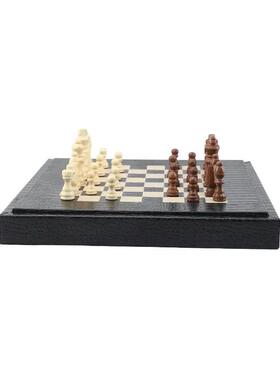 北欧轻奢端国际象棋鳄鱼皮棋盘桌面摆件书房客厅玄关家居装饰品