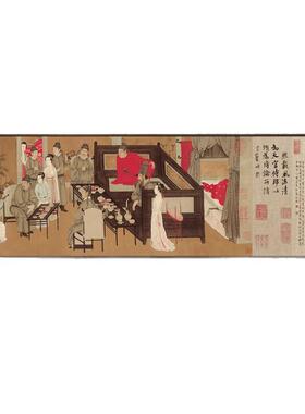 中式酒店餐厅虢国夫人游春图挂画别墅客厅档大气宋人物装饰画