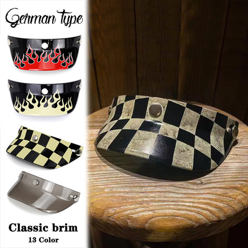 复古摩托车头盔帽檐三扣式哈雷