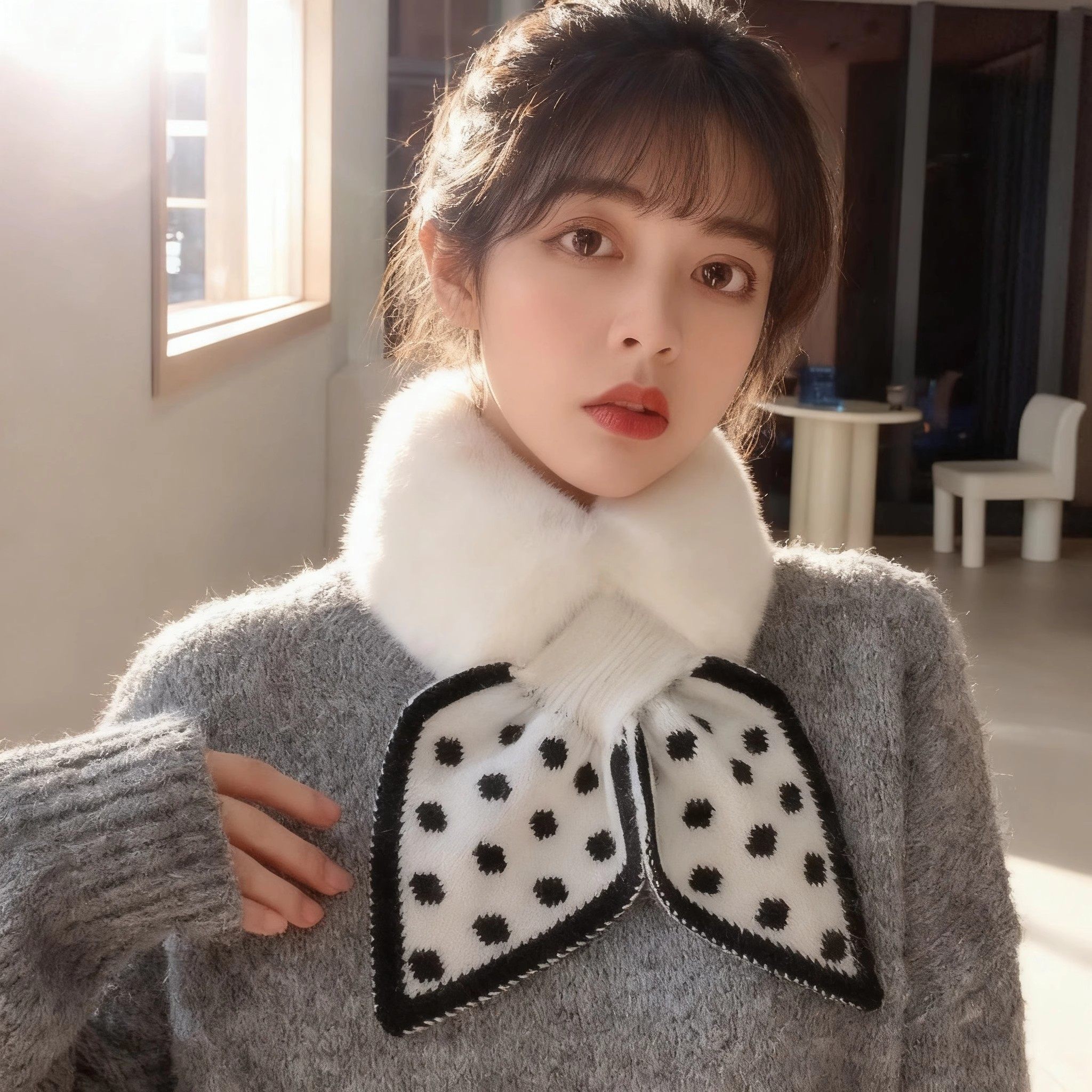 【下单立减50】毛绒女新款冬韩系氛围感百搭保暖交叉毛领围脖护颈,家装主材,其它,淘宝优惠券,粉丝福利购,淘宝优惠卷