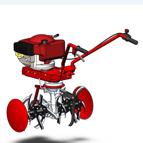 X1839-小型松土机 微耕机、旋耕机 3D图纸 机械设计三维SW