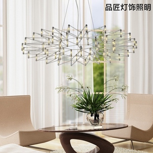 现代LED灯烟火轻奢客厅饭厅吊灯花火萤火虫满天星吊灯 线条灯时尚