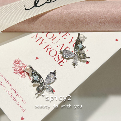 小清新甜酷个性十字星星蝴蝶耳环