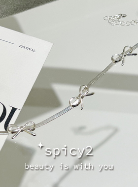 韩国ins风蝴蝶结蛇骨链锁骨链