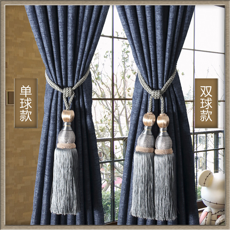 绑带一对挂绑带手工绳球活扣免创意窗帘挂钩简约北欧