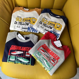 外贸日单新款新干线动车儿童长袖纯棉毛圈卫衣卡通动漫套头休闲