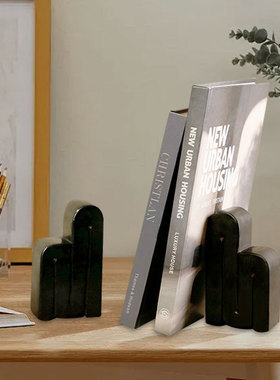 轻奢现代创意线条拱形书档摆件样