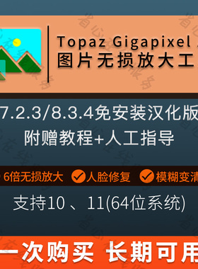 topaz gigapixel ai照片高清6倍无损放大工具模糊变清晰智能修复