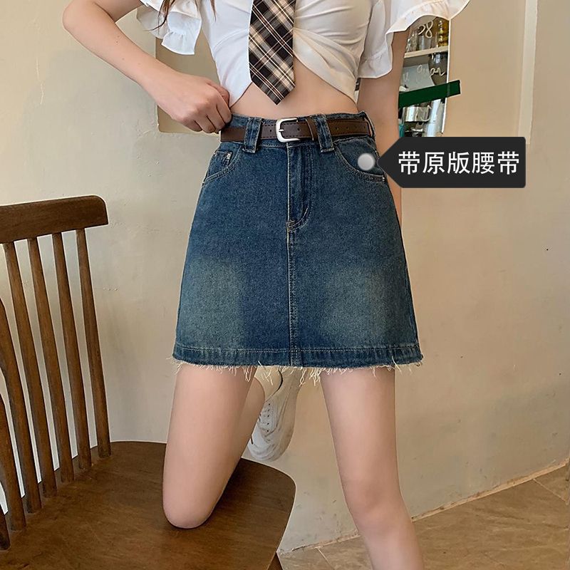 小众港味个性牛仔短裙春