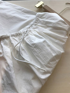 牛货闭眼入~时装款 高端极简风白色休闲裤子女松紧高腰宽松阔腿裤