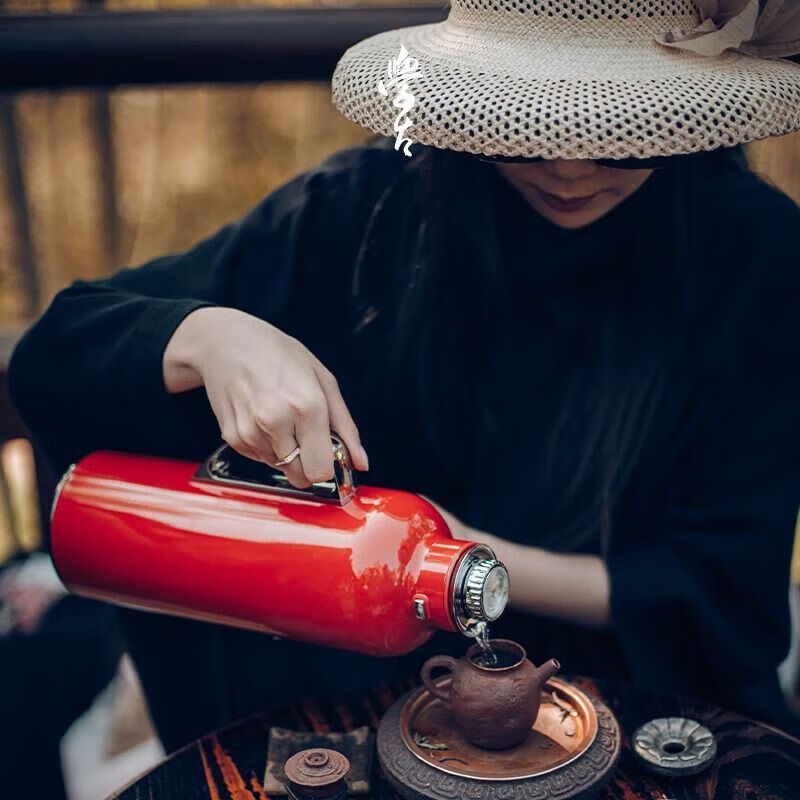 学古 传家壶 中式复古焖茶壶热水壶暖壶热水瓶家用保温1.6L礼盒装