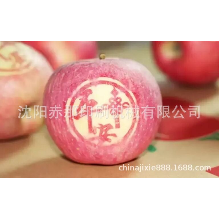 水果移印机 苹果圣诞果可食用油墨印字印图案专业印刷机厂家生产