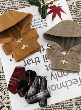 伦敦日记10cm 棉花娃娃衣毛呢大衣