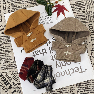 伦敦日记10cm 棉花娃娃衣毛呢大衣