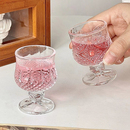 复古迷你甜酒杯浮雕白兰地杯梅酒杯精致小巧杯子可爱小酒杯一口杯