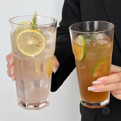 ins风简约透明玻璃杯果汁杯