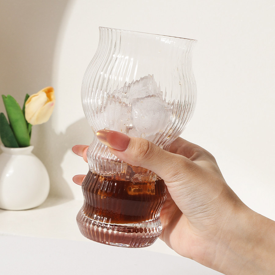 拉格啤酒杯果茶饮品杯鸡尾酒杯冰美式咖啡杯设计感杯子小众玻璃杯