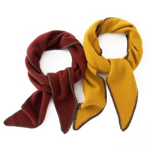 山月云织100%山羊绒三角围巾女针织领巾护颈保暖围脖披肩外搭围脖