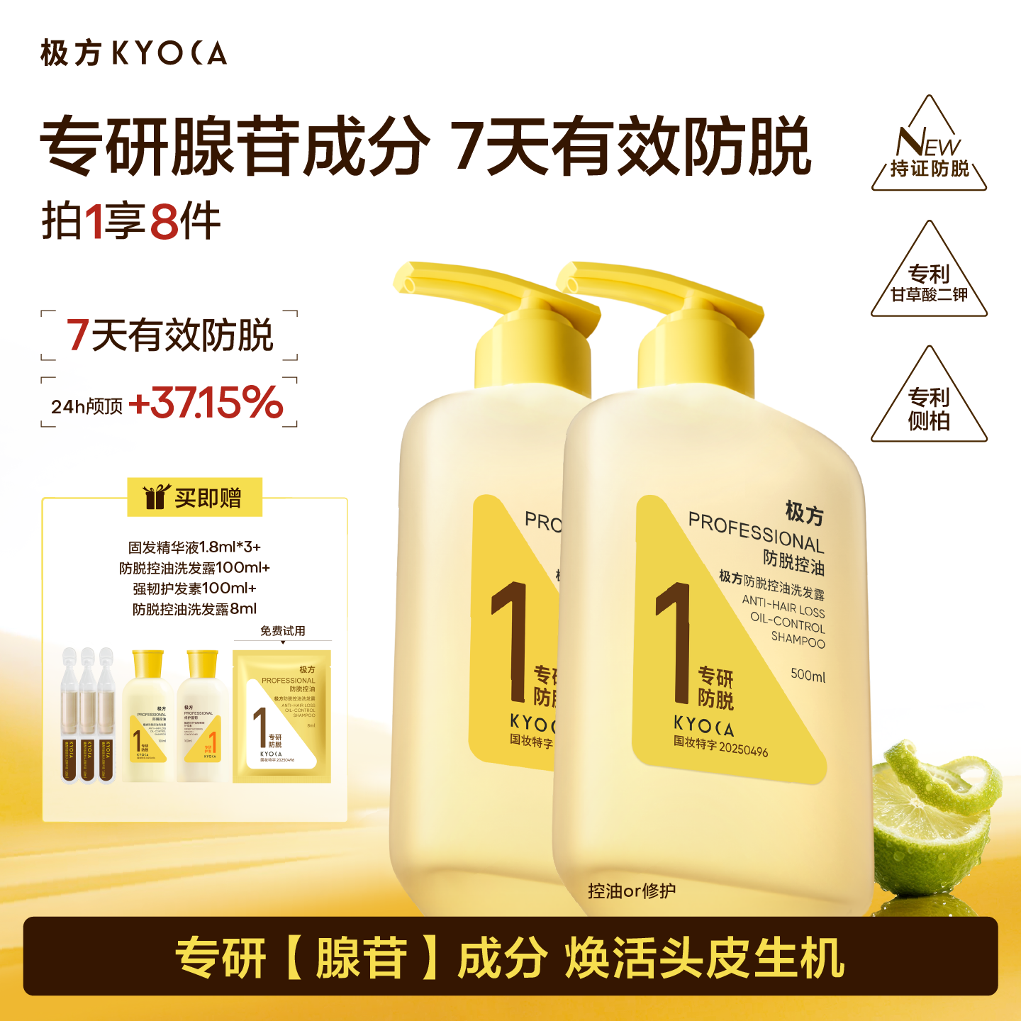 极方洗发水护发素套装