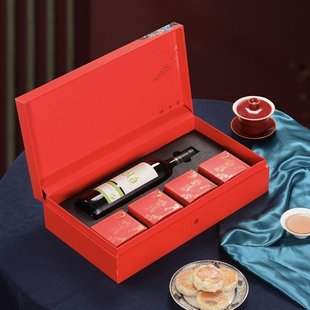礼盒 月饼包装 盒中秋礼盒空盒礼品盒高档印刷中秋月饼红酒组合包装