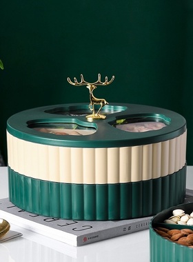 极速2020新款果盘欧式高端大气客厅水果J盘分格零食盘大容量干果