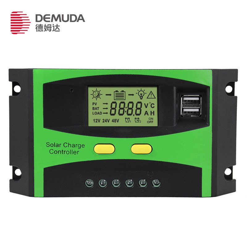 2024新款太阳能控制器 20a-60a12V48V电流显示光伏路灯充电控