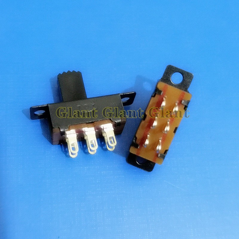 ?20个SS22F32 拨动开关 2档6脚 双排 2P2T 滑动开关 柄长8MM