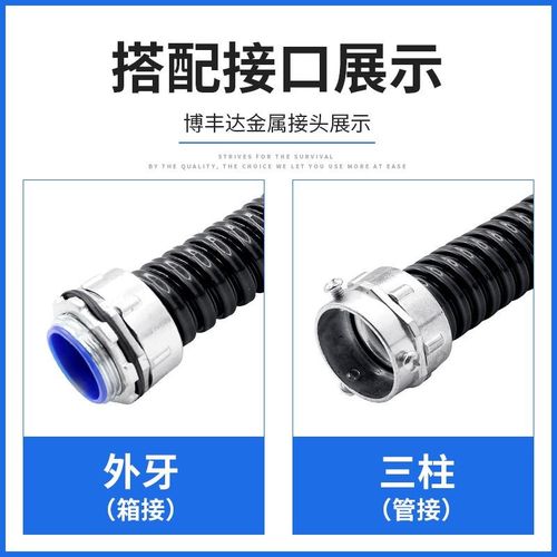 国标包塑金属软管蛇皮管波纹穿线阻燃电线缆套管耐高低温镀锌螺纹