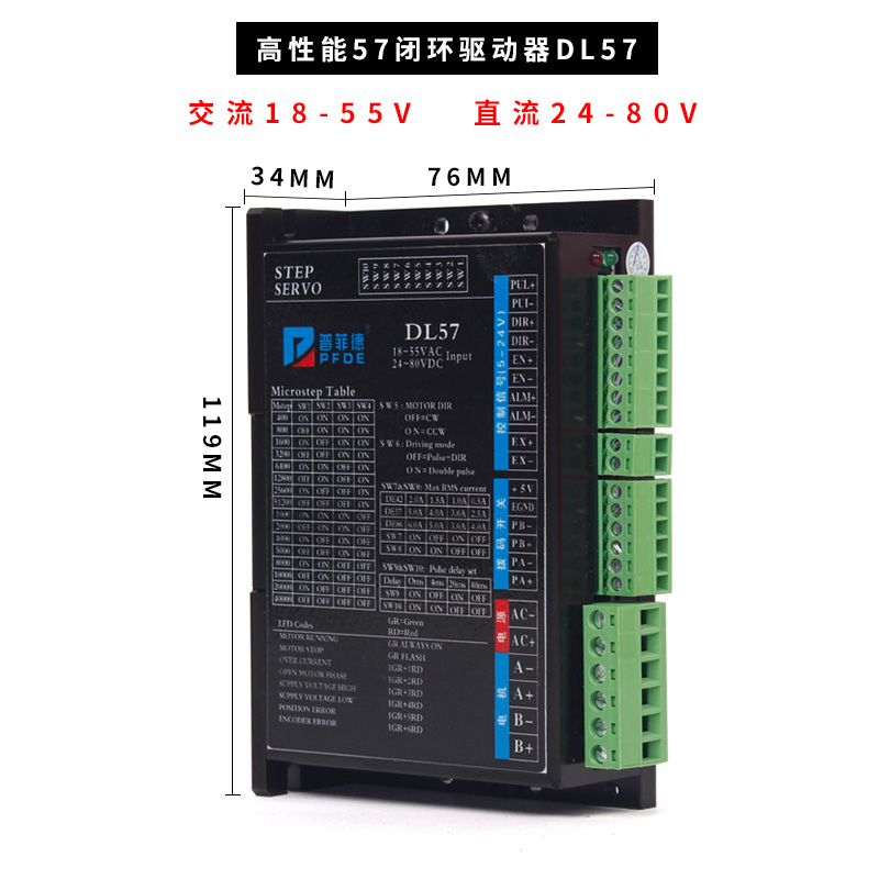 57闭环步进电机驱动器 HBS57 57闭环驱动器 DC20V-70V 现货