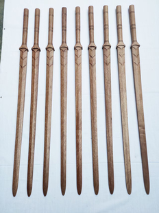 双手剑配重版实木一体长剑古风长款木剑雕刻花纹双手剑