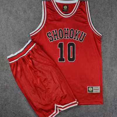 sd灌篮高手球衣队服湘北队10号樱木花道篮球衣背心篮球服套装红色
