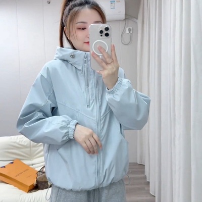 今年流行爆款双拉链冲锋衣外套女2025秋新款小个子宽松短款夹克潮