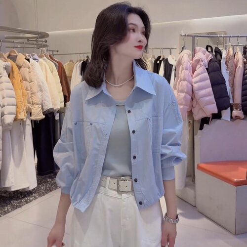 高级感小众短款衬衣外套女2026春休闲减龄洋气百搭小个子衬衫上衣