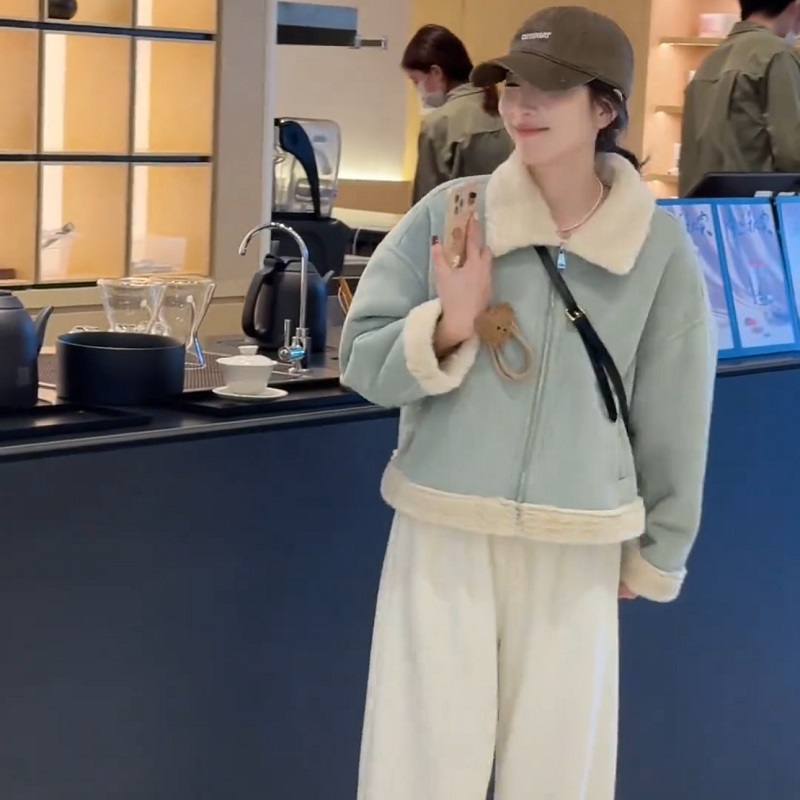 立领宽松显瘦机车服古影文韩版