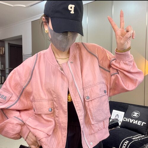 休闲短款防晒衣棒球服外套女