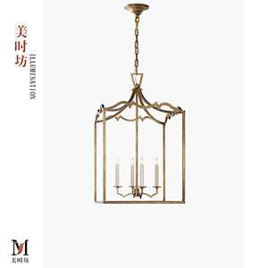 美式VC1:1Darlana复古别墅餐厅吊灯岛台过道玄关设计师款鸟笼灯具