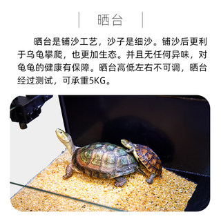 乌龟缸大型家用造景带晒台超白玻璃背滤深水生态箱鱼缸鱼龟混养缸