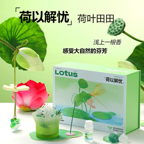 【荷以解忧】无火香薰精油扩香石礼盒生日送朋友伴手礼物室内香氛