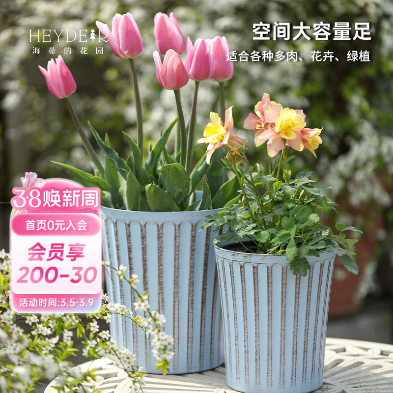 海蒂的花园环球RATTEN藤编系列花盆花卉绿植多肉种植盆耐用树脂盆