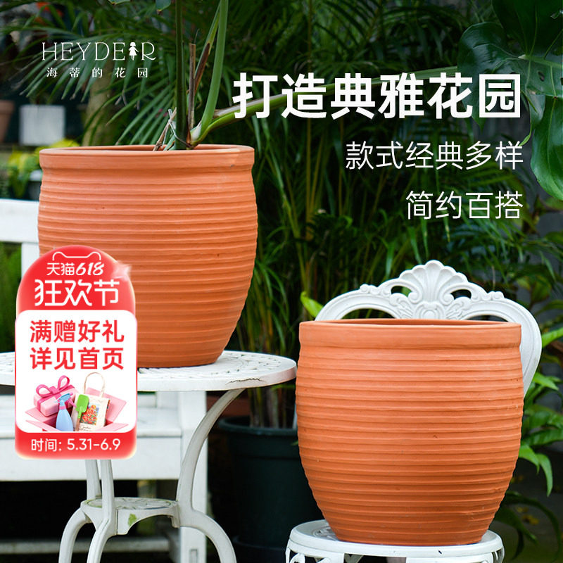 海蒂的花园旗舰店桂花龙窑花盆手工陶土花盆透水透气结实耐用