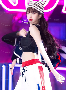 ive女团张元英同款打歌服背心卫裤套装街舞舞蹈表演服爵士演出服