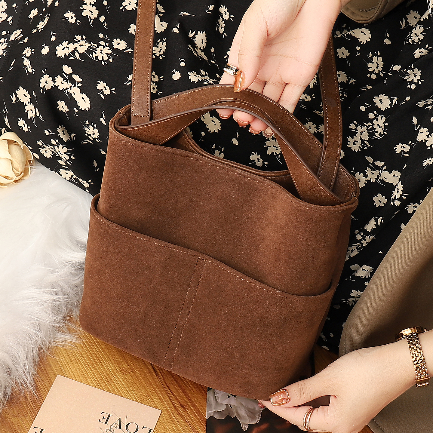 秋冬包包复古磨砂洋气小包包