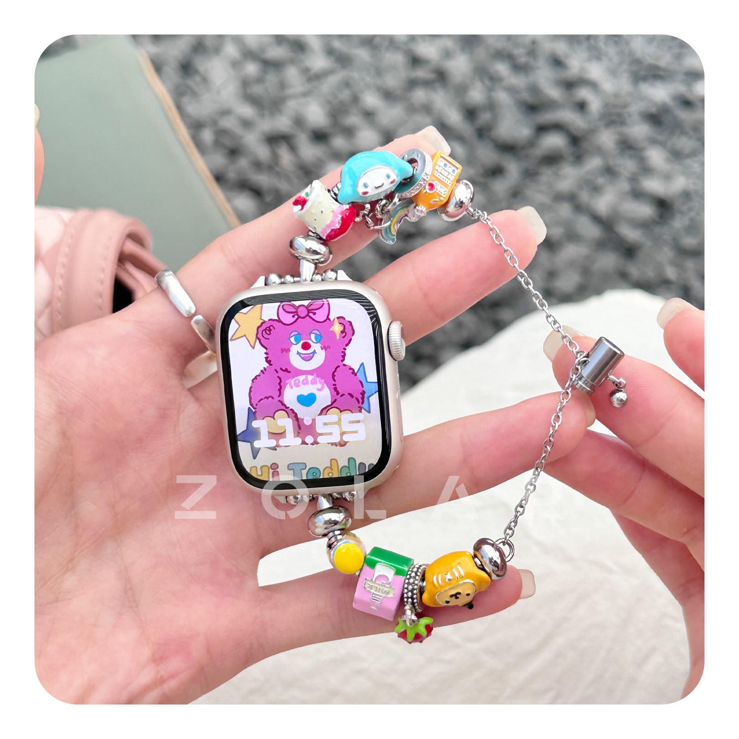 iwatch卡通可爱串珠手链表带