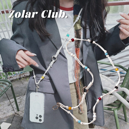 ZOLAR天然石pu皮绳手机链
